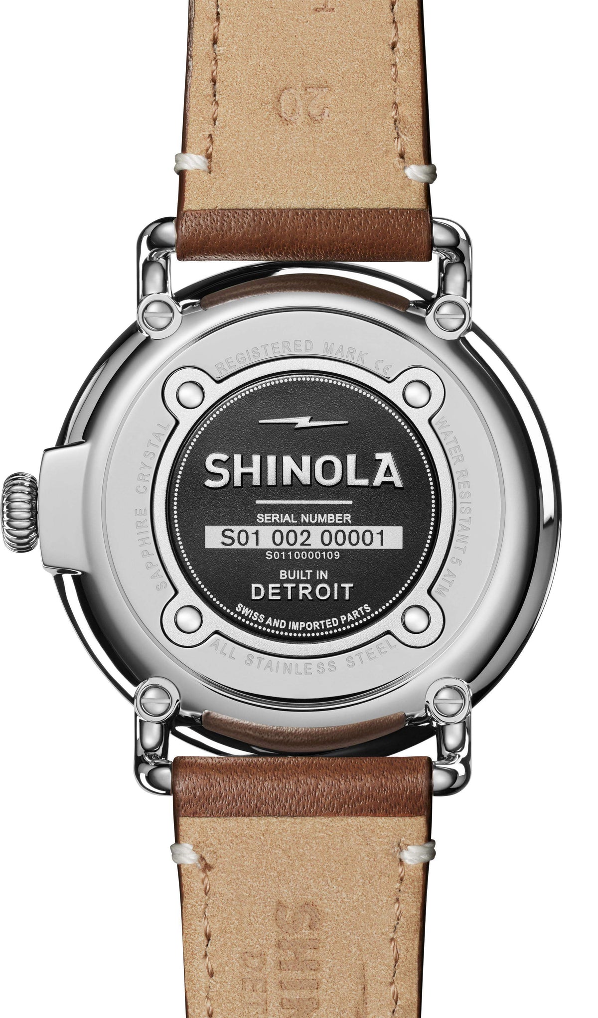 Shinola Runwell Tan/White 41mm Quartz Watch