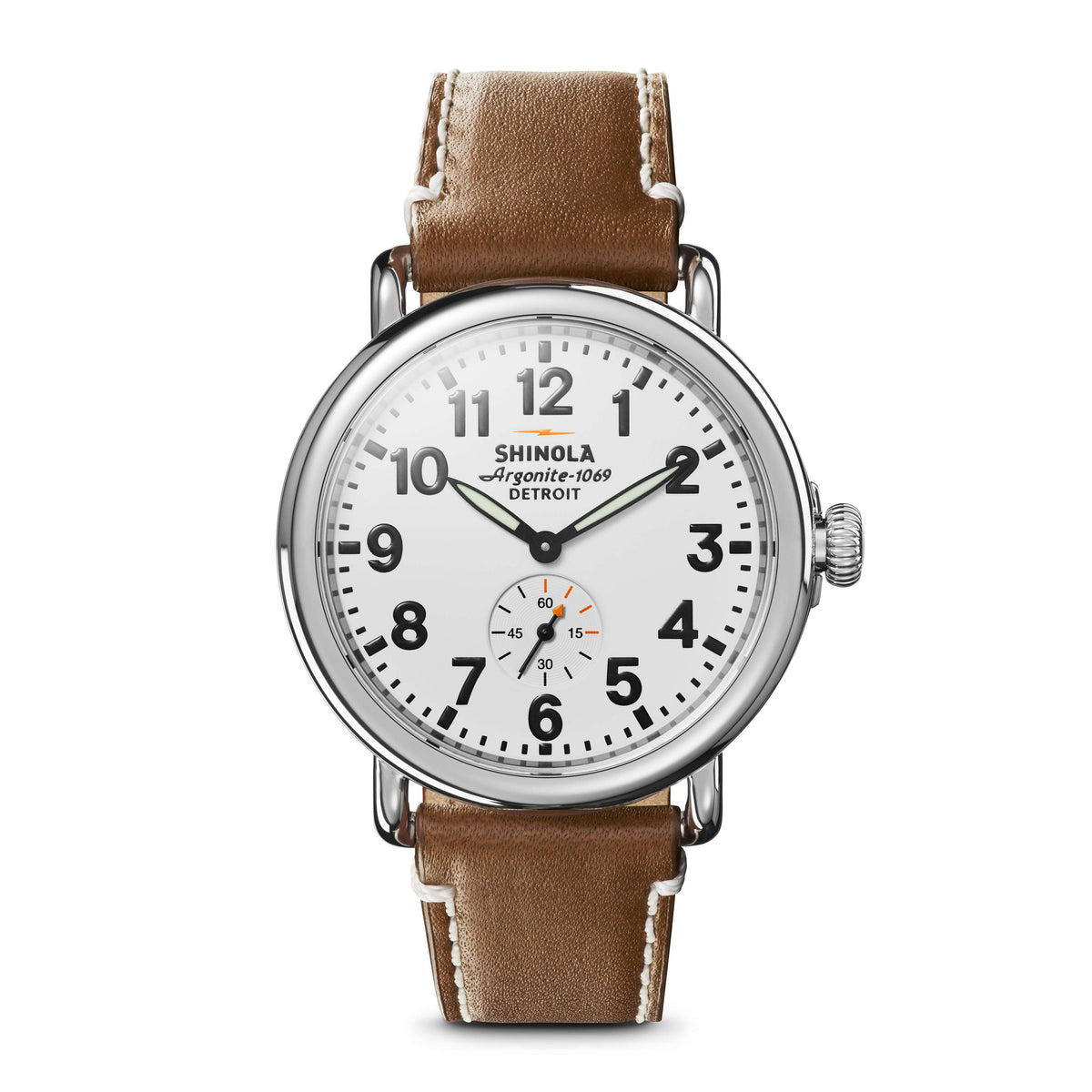 Shinola Runwell Tan/White 41mm Quartz Watch
