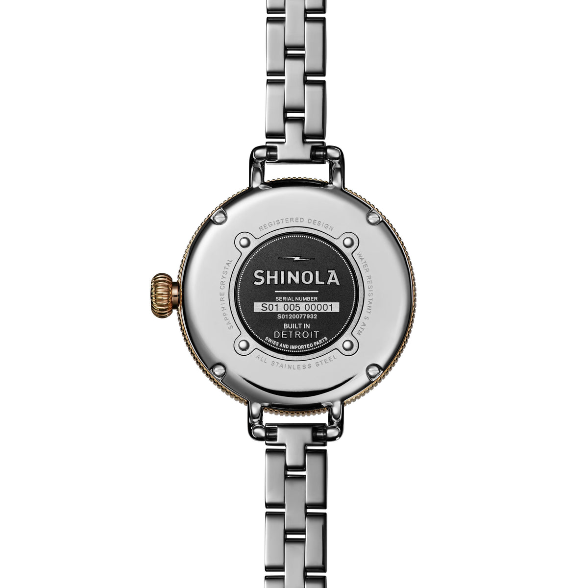Shinola Birdy Stainless Steel Two-Tone Strap 34mm Mother of Pearl Quartz Watch