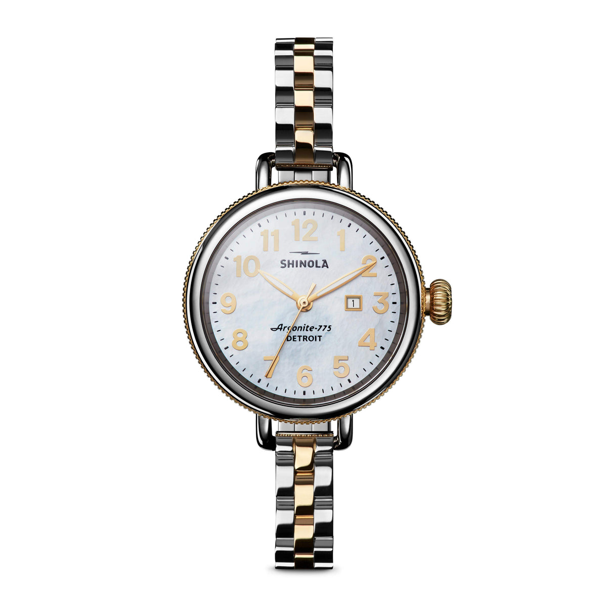 Shinola Birdy Stainless Steel Two-Tone Strap 34mm Mother of Pearl Quartz Watch