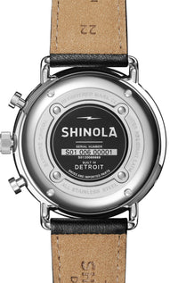 Shinola Canfield Sport Black Leather/Black 45mm Quartz Watch