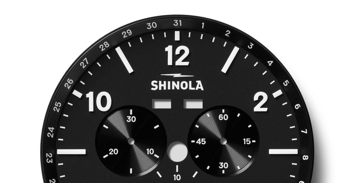 Shinola Canfield Sport Black Leather/Black 45mm Quartz Watch