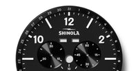 Shinola Canfield Sport Black Leather/Black 45mm Quartz Watch