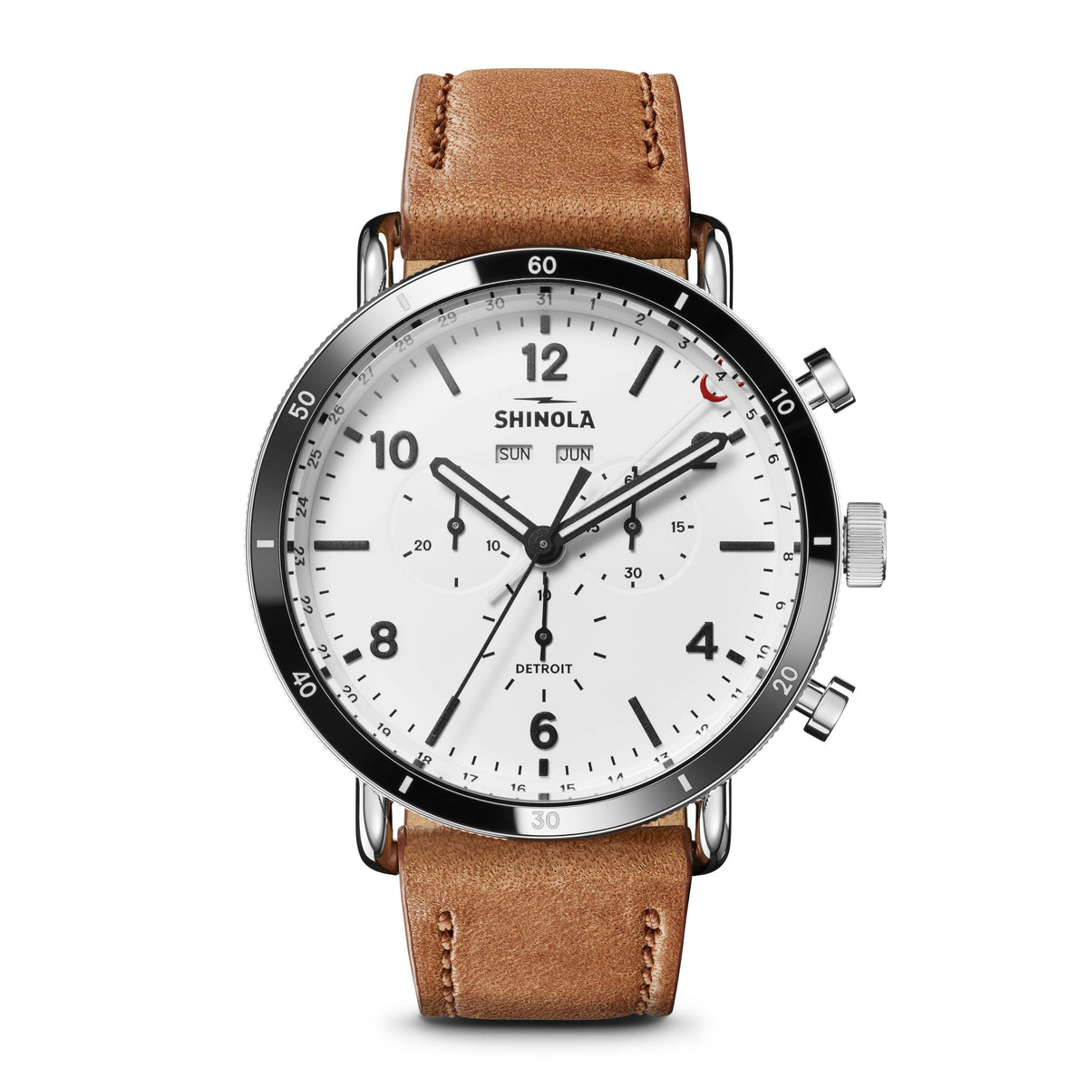 Shinola Canfield Sport Natural Leather/White Quartz Watch