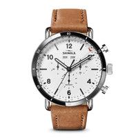 Shinola Canfield Sport Natural Leather/White Quartz Watch