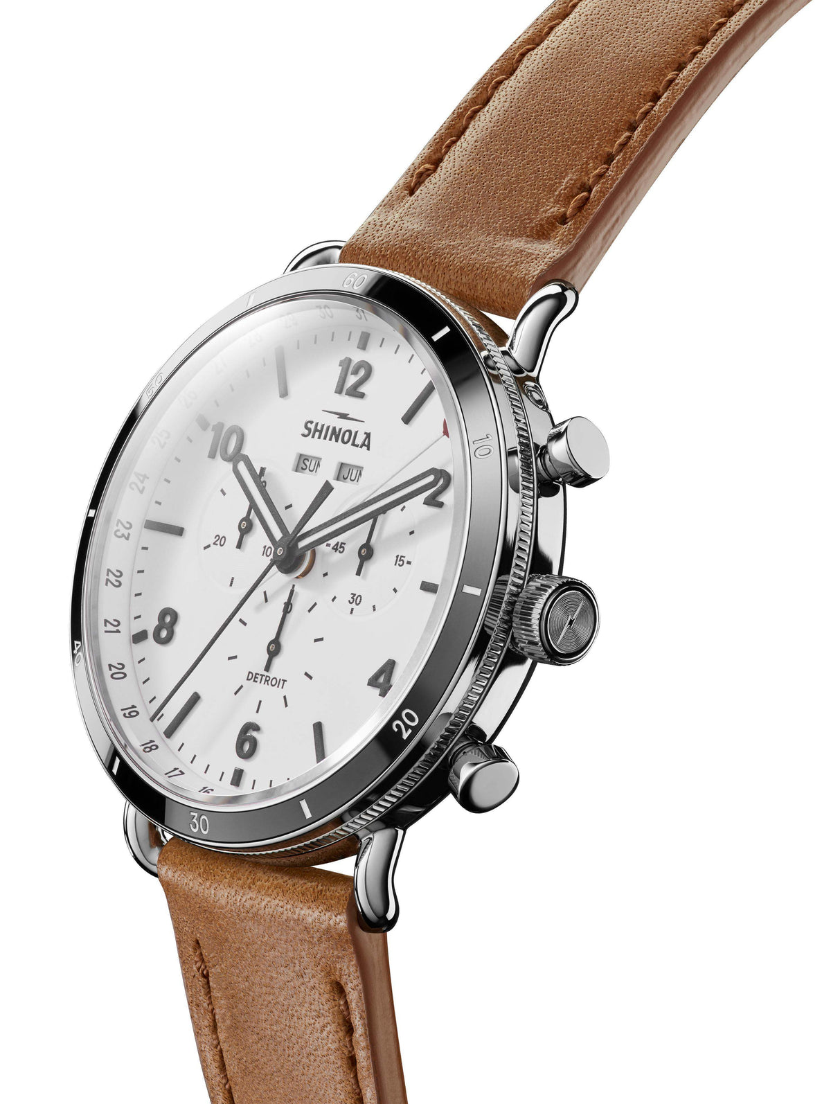 Shinola Canfield Sport Natural Leather/White Quartz Watch