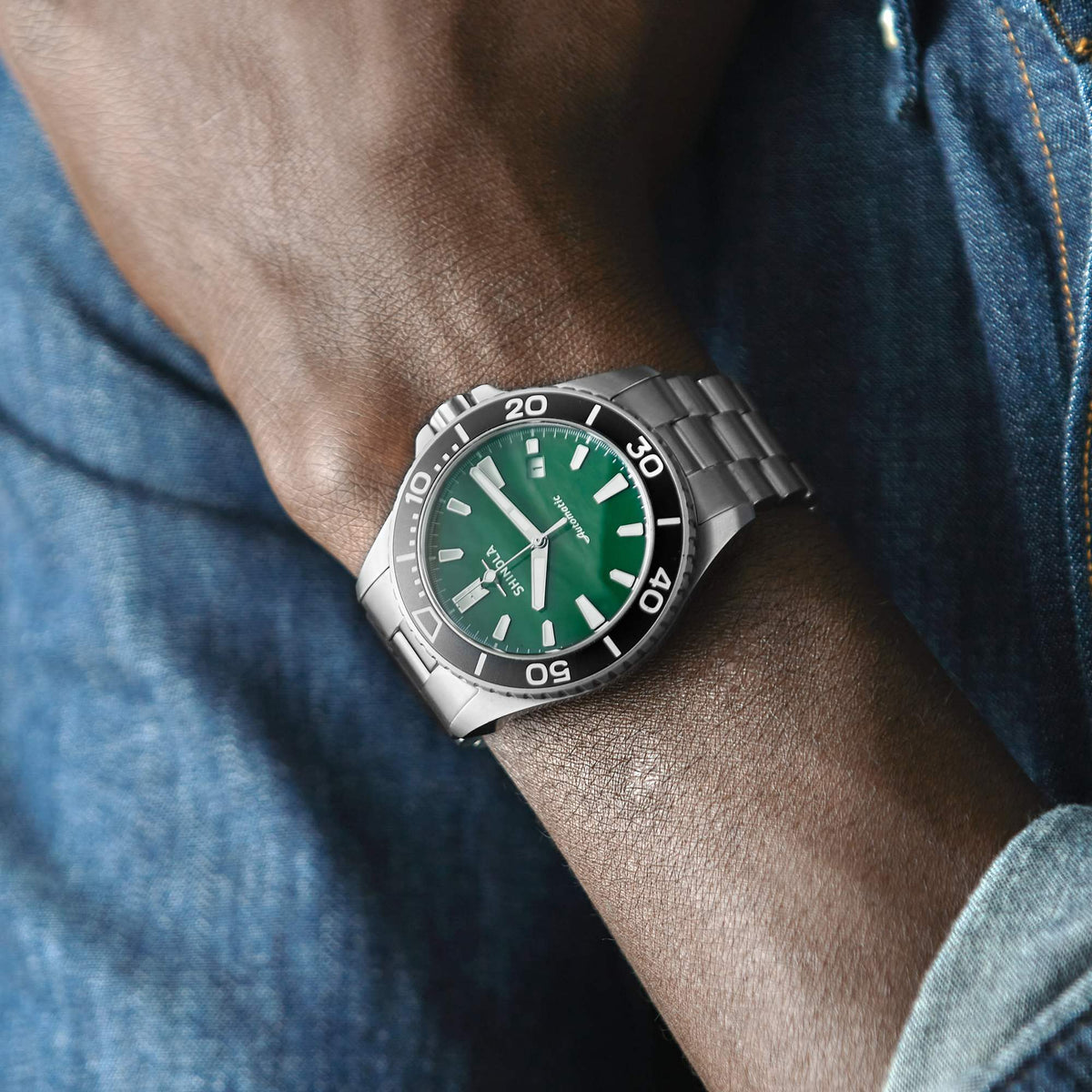 Shinola Lake Ontario Monster Stainless Steel/Green 43mm Automatic Watch
