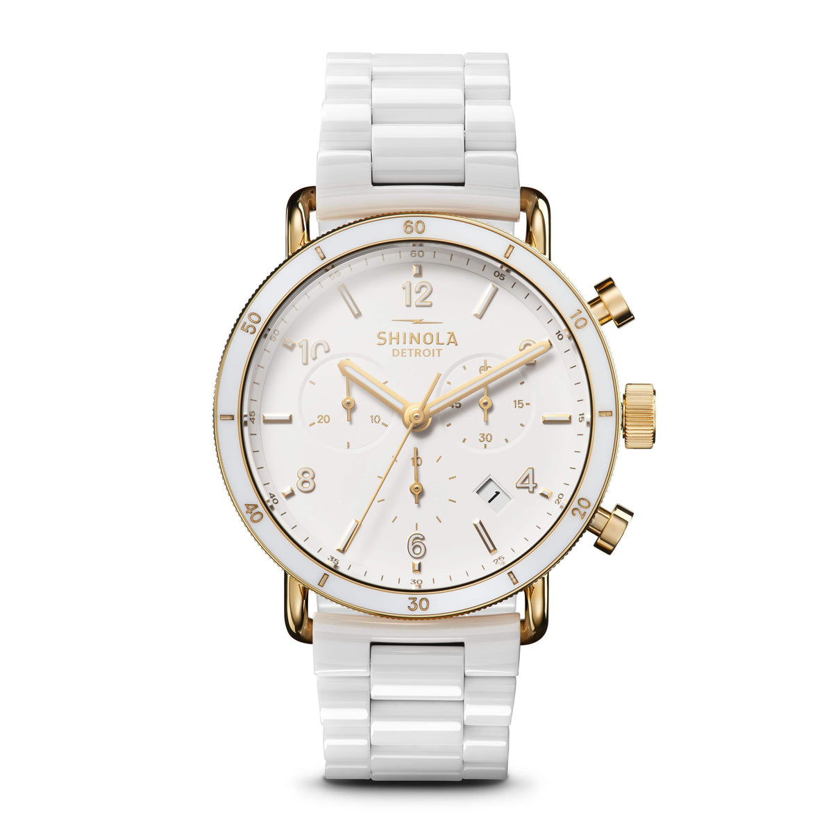 Shinola Canfield Sport White Ceramic/White 40mm Quartz Watch