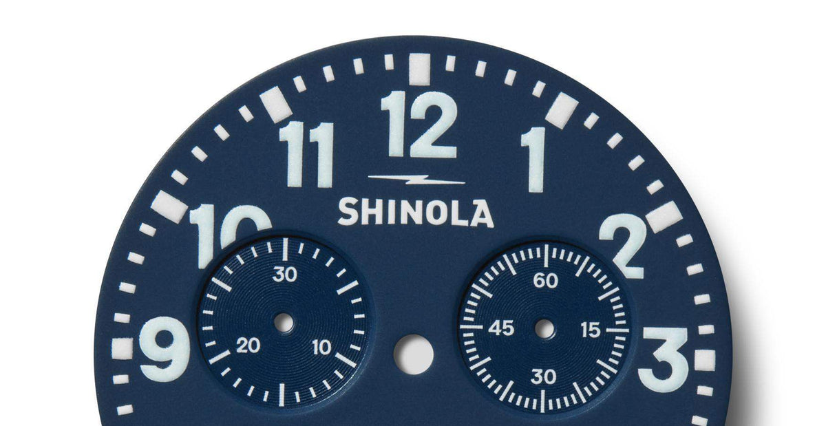Shinola Runwell Chronograph British Tan LeathermMidnight Blue 41mm Quartz Watch