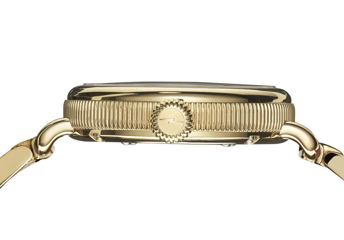 Shinola Birdy PVD Gold Metal/Light Silver 34mm Quartz Watch