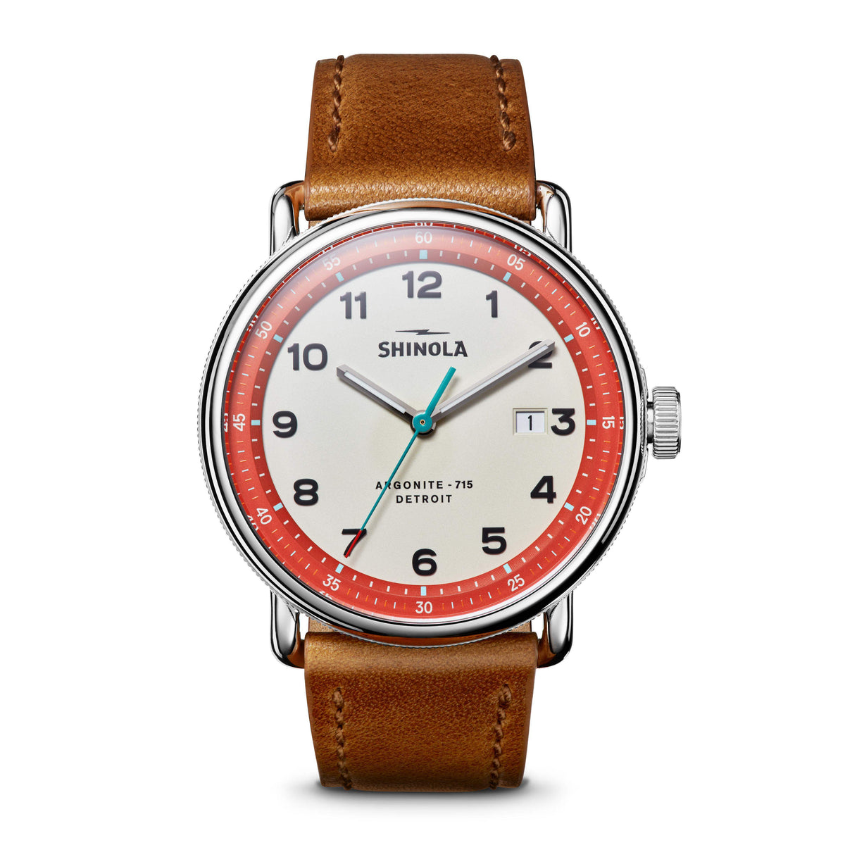 Shinola Canfield C56 Tan/Cool Gray/Red 43mm Watch