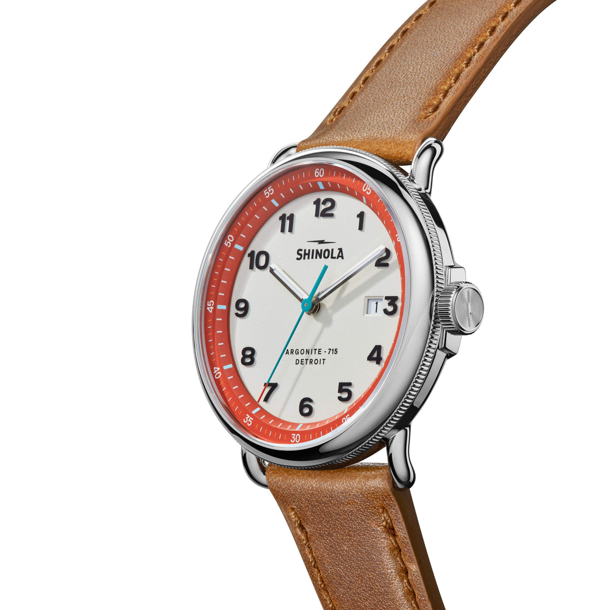 Shinola Canfield C56 Tan/Cool Gray/Red 43mm Watch