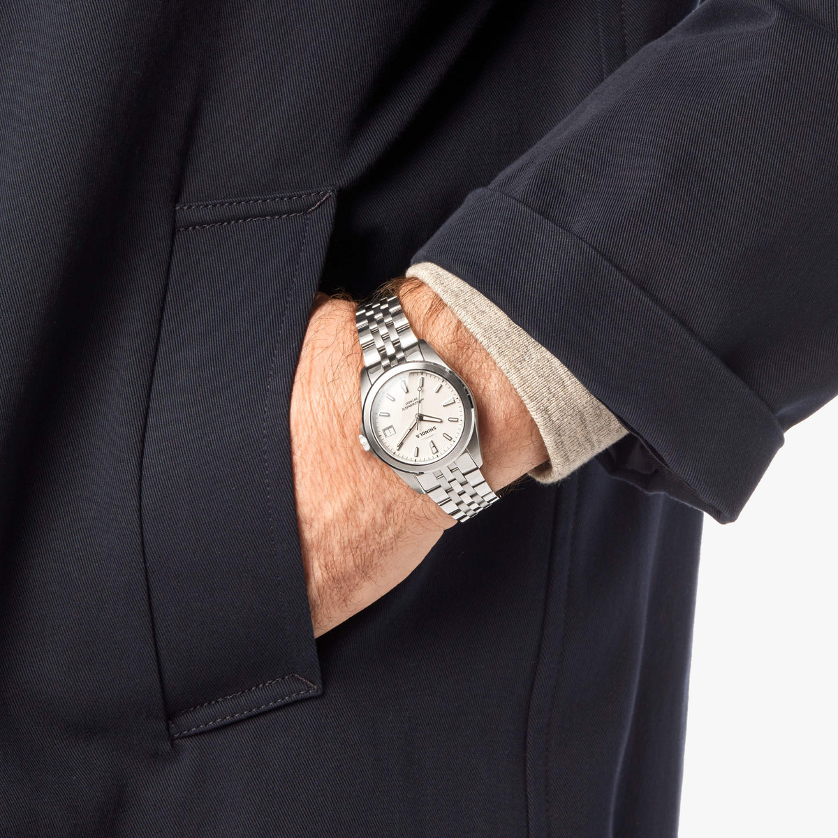 Shinola Monster Circadian Stainless Steel/Alabaster 36mm Automatic Watch