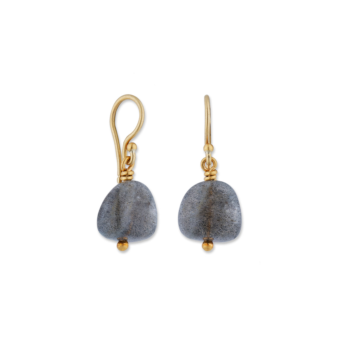 Lika Behar 24Kt Gold "Sarah" Cabochon Lab-Grown Labradorite Earrings