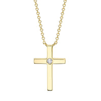 Shy Creation 14Kt Yellow Gold Cross Necklace
