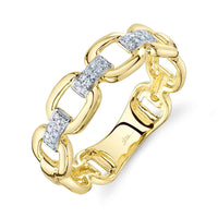 Shy Creation 14Kt Yellow Gold Diamond Link Fashion Ring