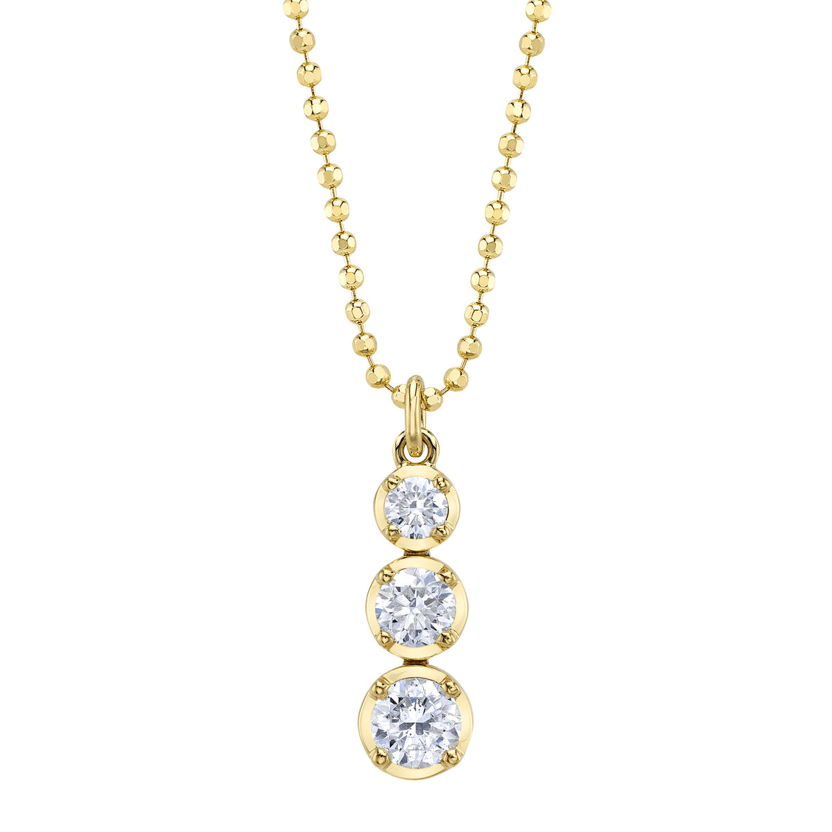 Shy Creation 14Kt Yellow Gold Diamond Crown Setting Pendant