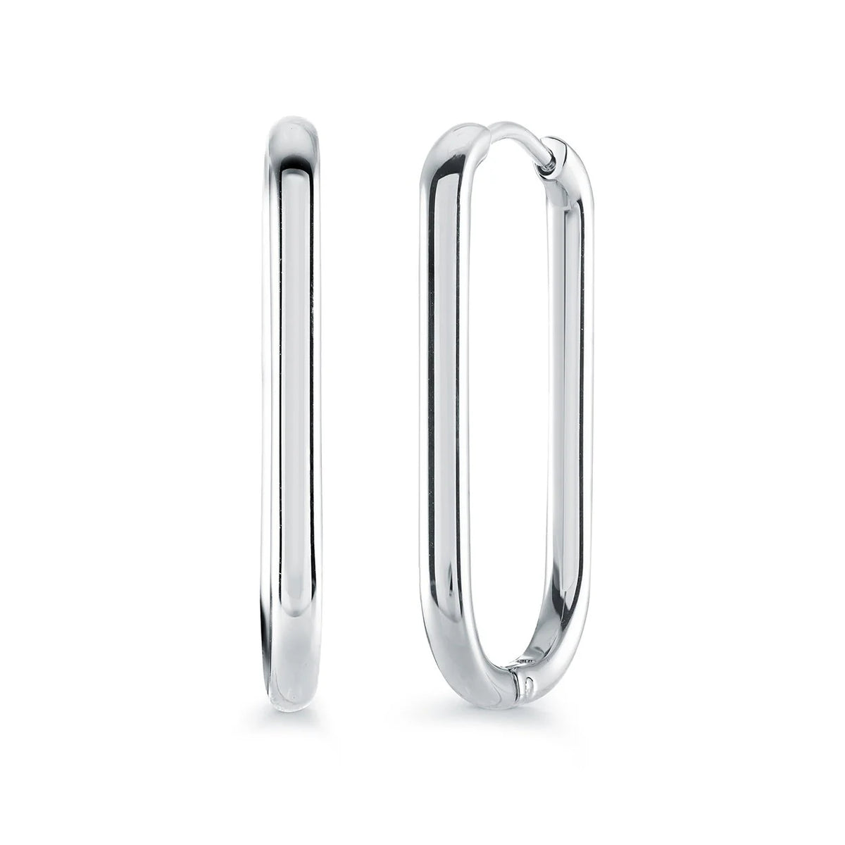 Stainless Steel Oval Hoop Earrings