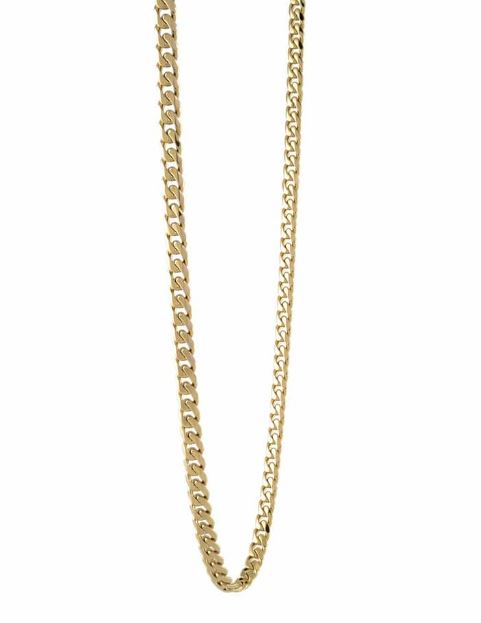 Stainless Steel Polished Curb Chain with Gold Overlay