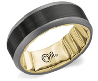 M-Fit 14Kt Yellow Gold And Tantalum 7.5mm Band