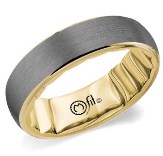 M-Fit 14Kt Yellow Gold And Tantalum 6mm Anniversary Band