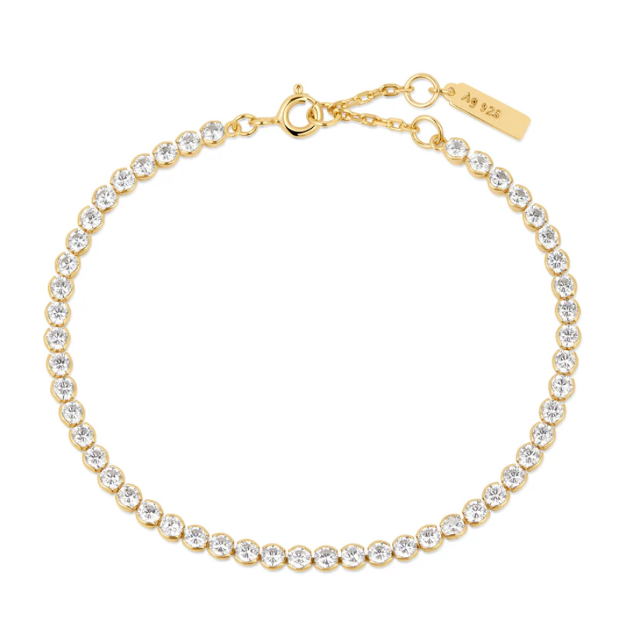 Ania Haie 14Kt Gold Overlay Row Bezel Set Bracelet