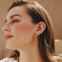 Ania Haie 14kt Gold Overlay Lab-Created Malachite & Turquoise Large Hoops