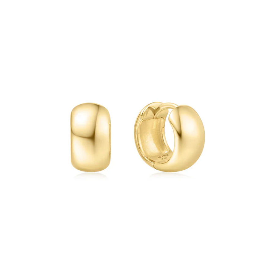 Ania Haie 14kt Gold Overlay Chubby Small Huggie Hoop Earrings