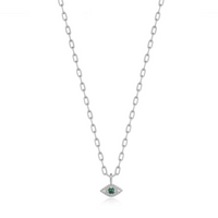 Ania Haie Sterling Silver Malachite Evil Eye Necklace