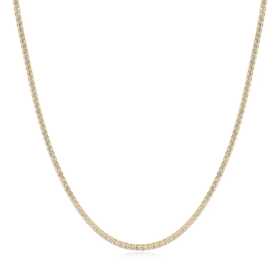 Ania Haie Gold Overlay Cubic Zirconia Pavé Tennis Necklace