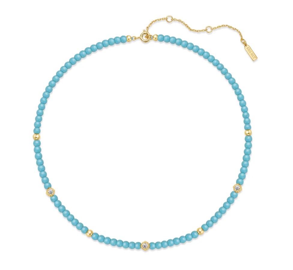Ania Haie 14Kt Gold Overlay Lab-Created Turquoise Necklace