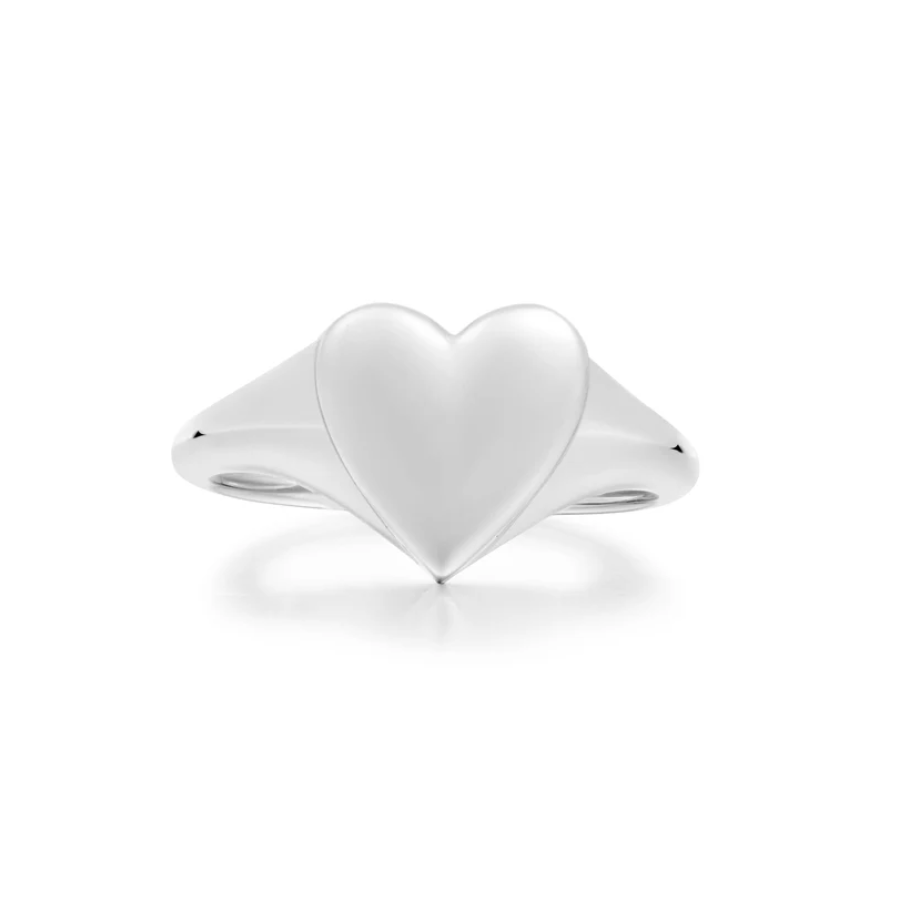 Ania Haie Love Signet Heart Ring in Sterling Silver