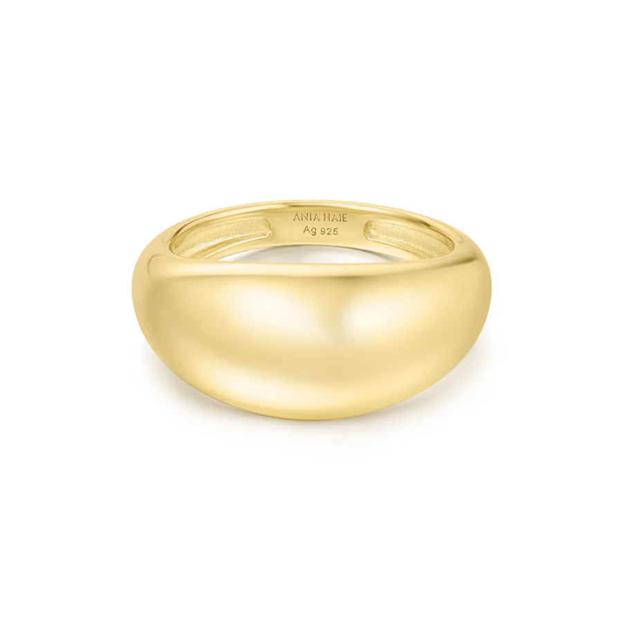 Ania Haie 14Kt Gold Overlay Bold Dome Ring