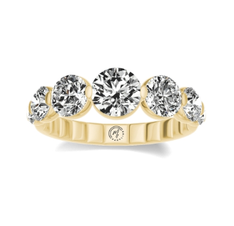 My Caroline 14Kt Yellow Gold Graduated Ring With 2cttw Natural Diamonds