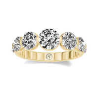 My Caroline 14Kt Yellow Gold Graduated Ring With 2cttw Natural Diamonds