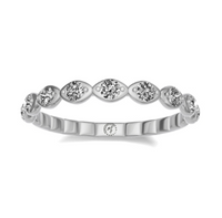 My Caroline 14Kt White Gold Scalloped Diamond Band With .34cttw Natural Diamonds
