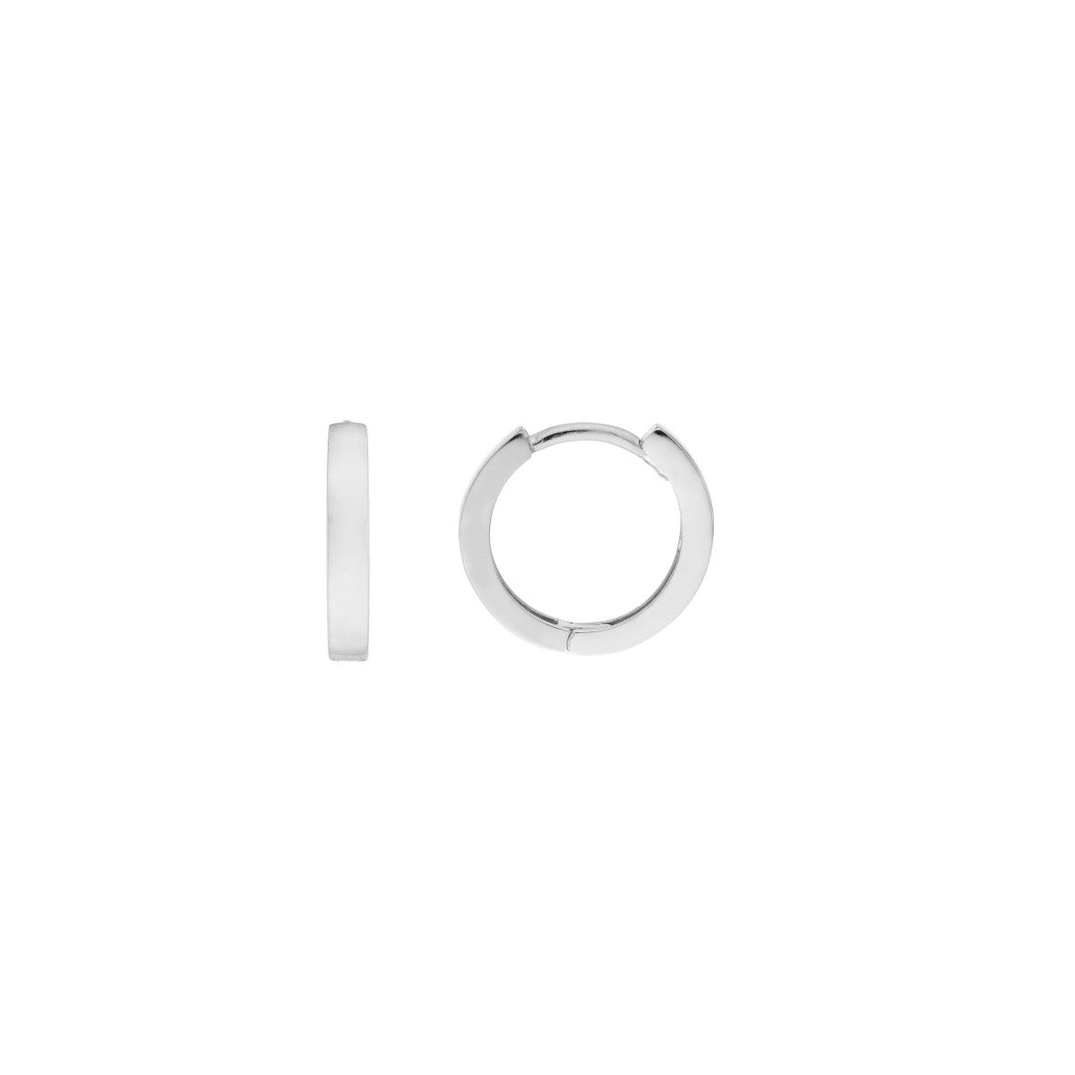 14Kt White Gold Petite Round Hoop Earrings
