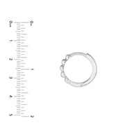 14Kt White Gold Beaded Huggie Hoop Earrings