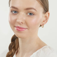 14Kt Yellow Gold 16mm Pentagon Huggie Hoop Earrings