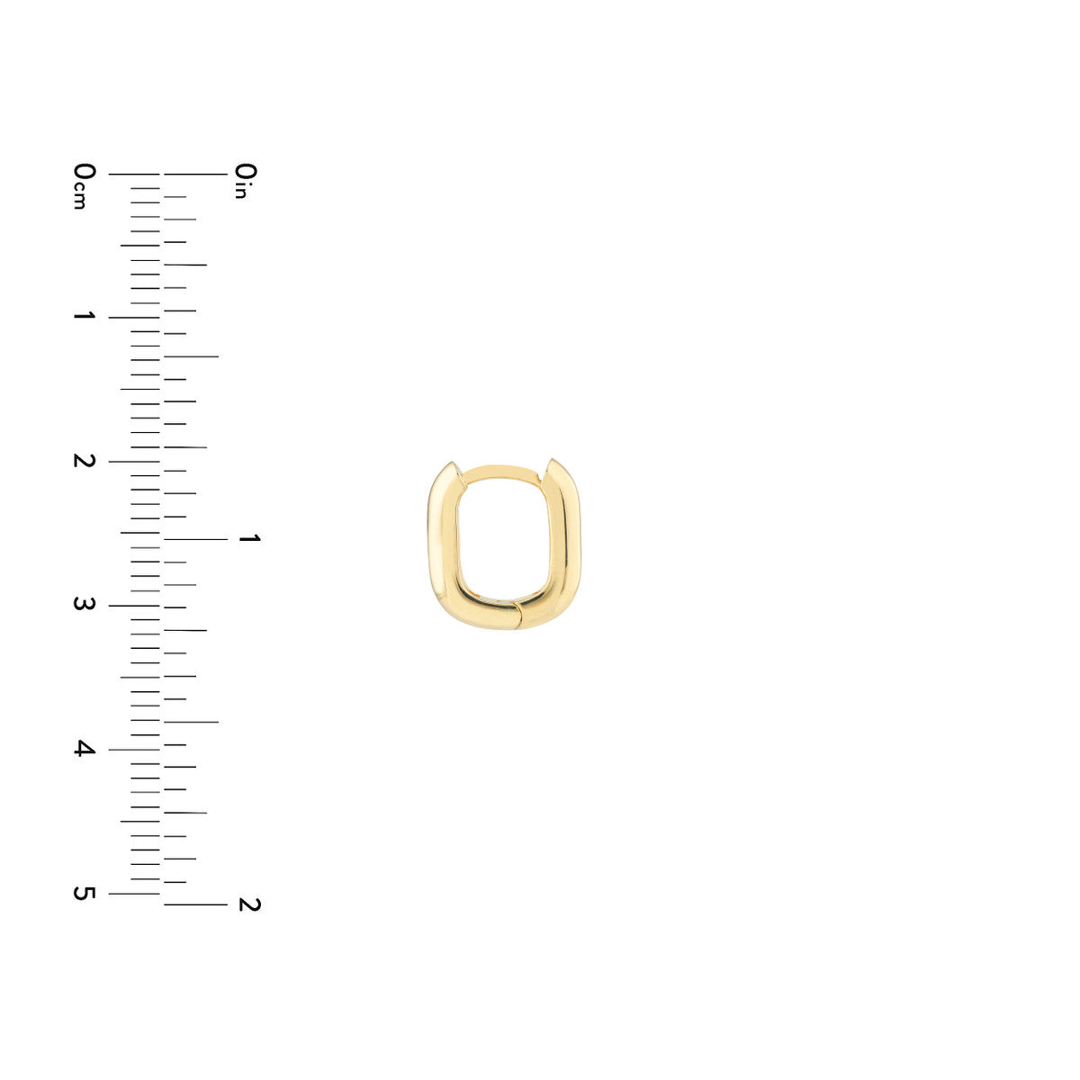 14Kt Yellow Gold 12mm "U" Shaped Huggie Earrings