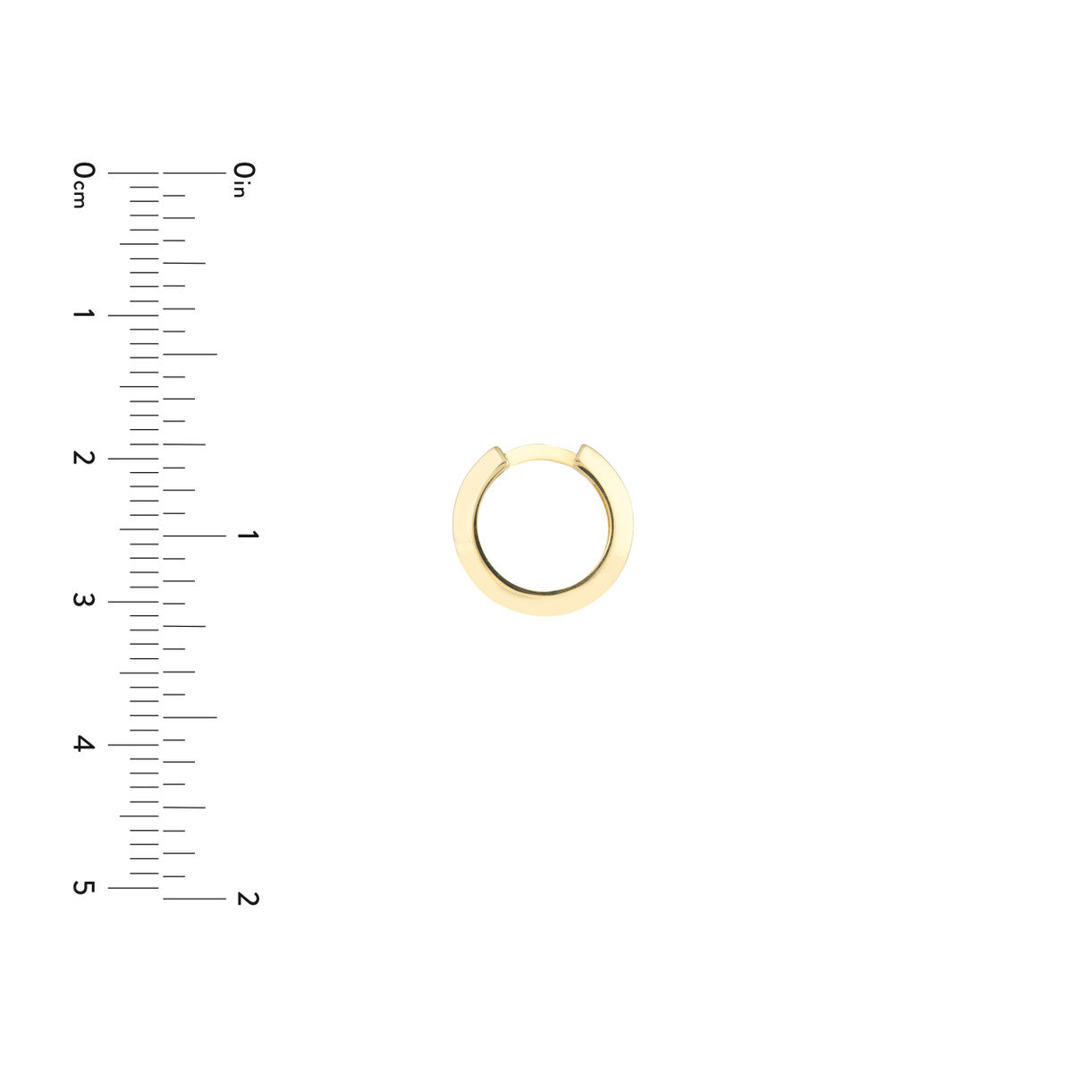 14Kt Yellow Gold Knife Edge Polished Huggie Hoop Earrings