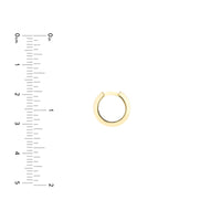 14Kt Yellow Gold Knife Edge Polished Huggie Hoop Earrings