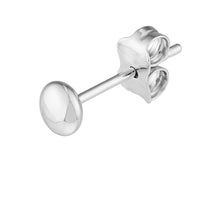 14Kt White Gold Flat Round Pebble Stud Earrings