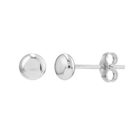 14Kt White Gold Flat Round Pebble Stud Earrings