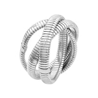 Sterling Silver 3 Strand 10mm Twisted Layered Tubogas Bangle
