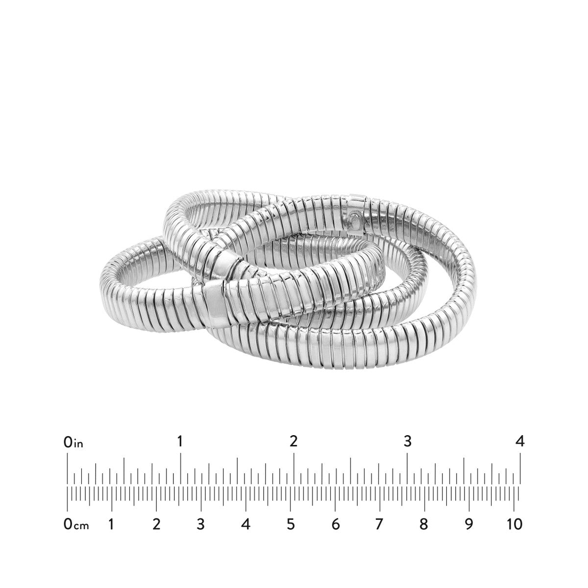 Sterling Silver 3 Strand 10mm Twisted Layered Tubogas Bangle