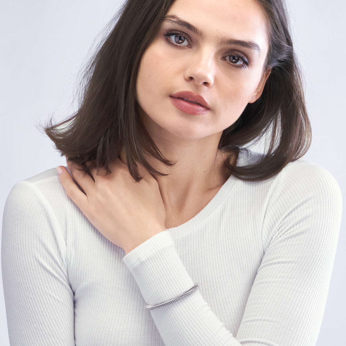 Sterling Silver 6mm Tubogas Open Domed Bangle