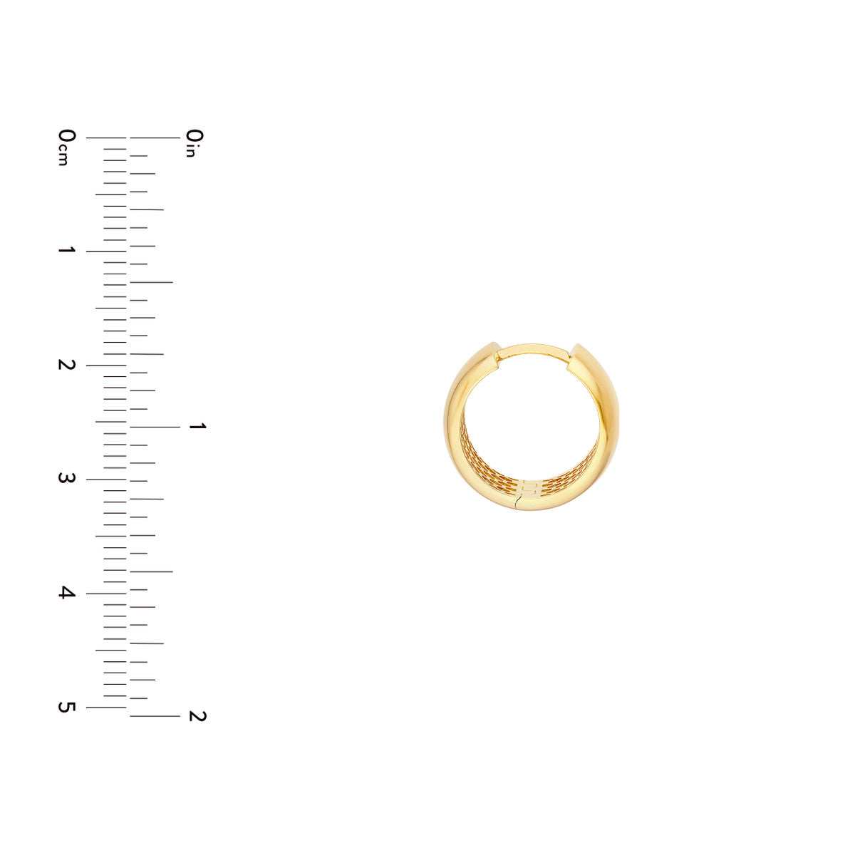14Kt Yellow Gold 16mm Polished Round Hoop Earrings