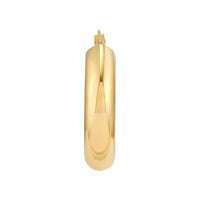 14Kt Yellow Gold 6mm Puffy Oval Polished Hoop Earrings
