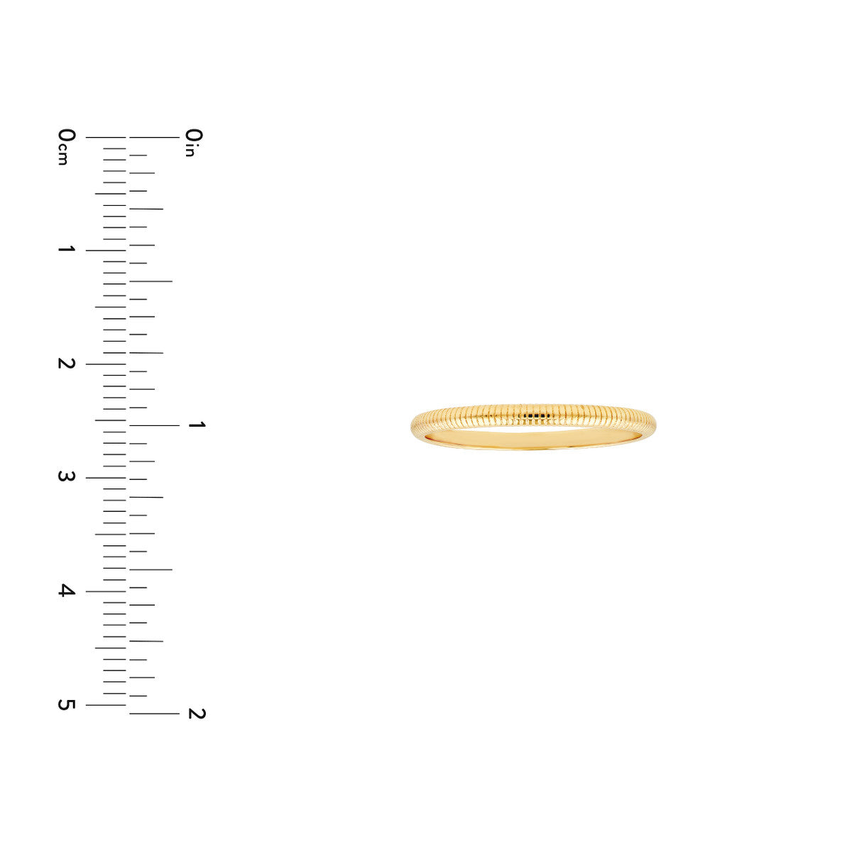 14Kt Yellow Gold Ribbed Band Ring